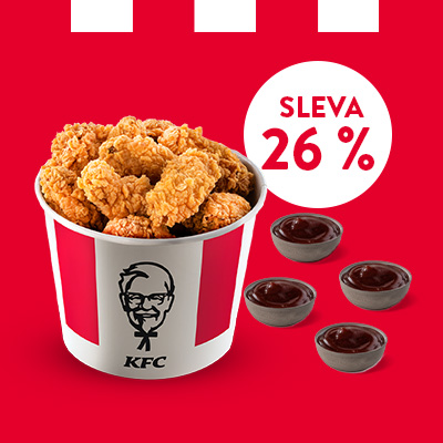 Kyblík 20 Hot Wings + 4x omáčka - cena, propagace, dodávka