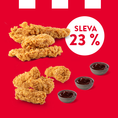 4x Strips + 4x Hot Wings + 3x omáčka - cena, propagace, dodávka