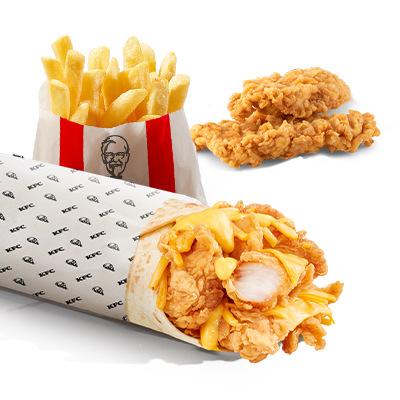 Twister Cheezy + large fries + 2x Strips - price, promotions, delivery