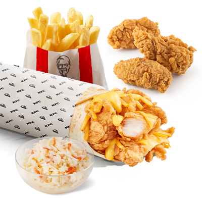 Twister Cheezy + large fries + Coleslaw + 3x Hot Wings - price, promotions, delivery