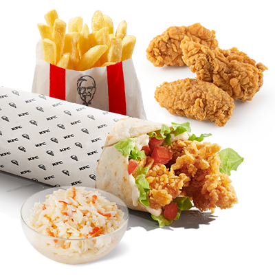 Twister + velké hranolky + Coleslaw + 3x Hot Wings - price, promotions, delivery