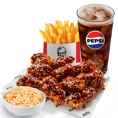 Smoky BBQ Wings 10pcs + Large fries + Refill cup + Coleslaw - price, promotions, delivery