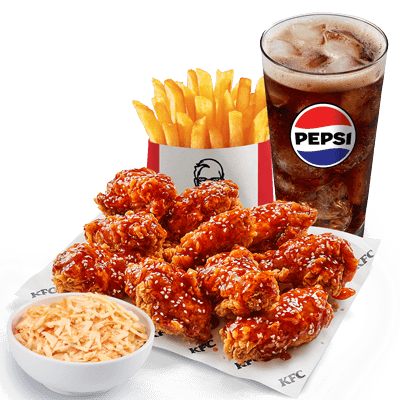 Sweet Chilli Wings 10pcs + Large fries + Refill cup + Coleslaw - price, promotions, delivery