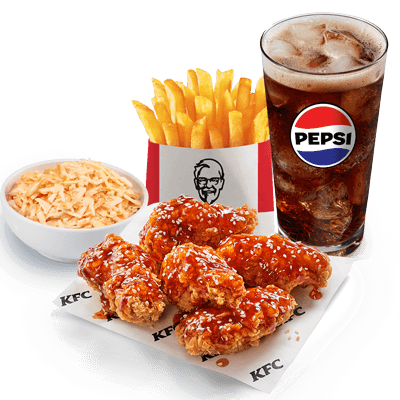 Sweet Chilli Wings 5pcs + Large fries + Refill cup + Coleslaw - price, promotions, delivery