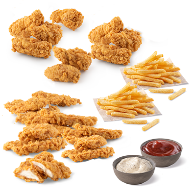 9 Hot Wings + 9 Strips, 2x large fries + 2x dip - price, promotions, delivery