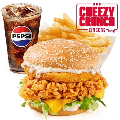 Cheezy Crunch Zinger with Tartar Sauce Menu - price, promotions, delivery