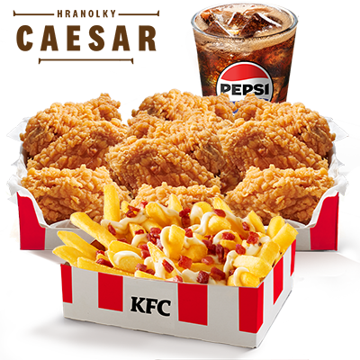 XL Hot Wings box s Caesar hranolky - cena, propagace, dodávka