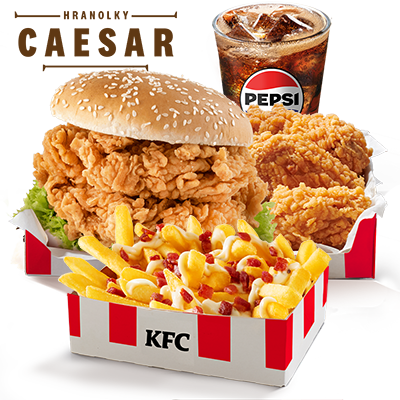 XL Double Zinger box s Caesar hranolky - cena, propagace, dodávka