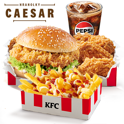 XL Zinger box s Caesar hranolky - cena, propagace, dodávka