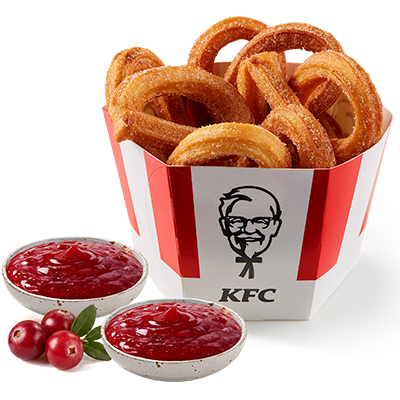 Kubełek Churros 12 szt. z sosem żurawinowym