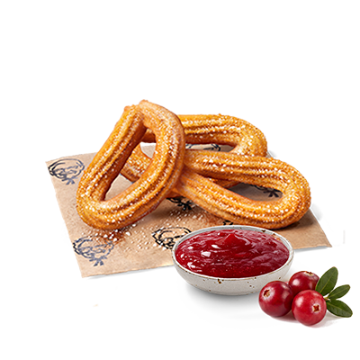Churros 3 szt. z sosem żurawinowym