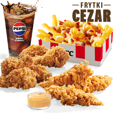 Strips Menu with Caesar fries
