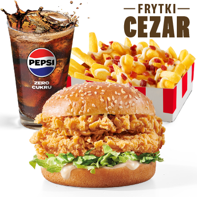 Double Zinger Burger Menu with Caesar fries