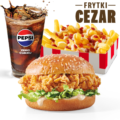 Zinger Burger Menu with Caesar fries