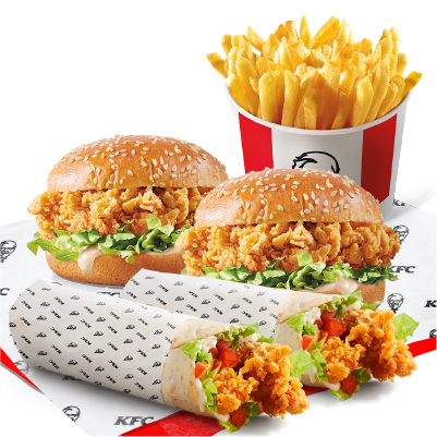 2x Zinger Burger + 2x Twister + Kubełek Frytek