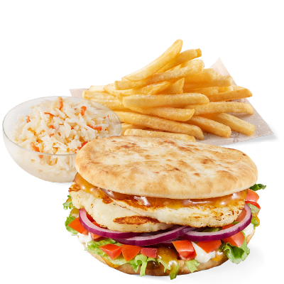 Zestaw Masala Naan Halloumi Burger