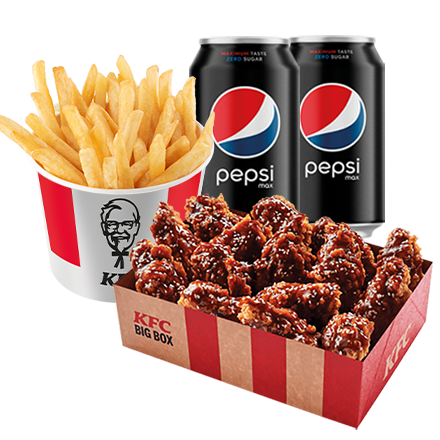 15 Smoky BBQ Wings + 2 Drinks (0,33l) + Bucket Fries - price, promotions, delivery