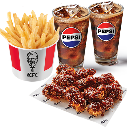 10 Smoky BBQ Wings + 2 Refill Drink + Bucket Fries - price, promotions, delivery