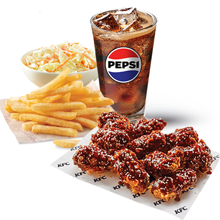 10 Smoky BBQ Wings + Refill Drink + Normal Fries + Coleslaw - price, promotions, delivery