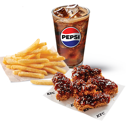 5 Smoky BBQ Wings + Refill Drink + Normal Fries - price, promotions, delivery