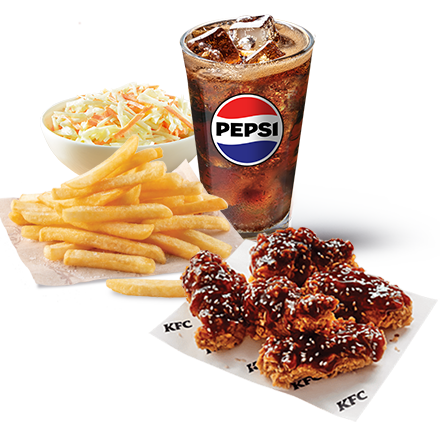 5 Smoky BBQ Wings + Refill Drink + Normal Fries + Coleslaw - price, promotions, delivery