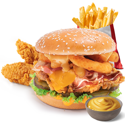 #5. Kentucky Gold Grander + 2 Hot Wings + Small Fries + Sauce - price, promotions, delivery