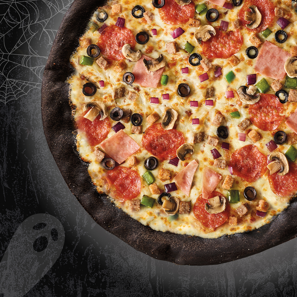 EVERY MEDIUM PIZZA ON BLACK DOUGH