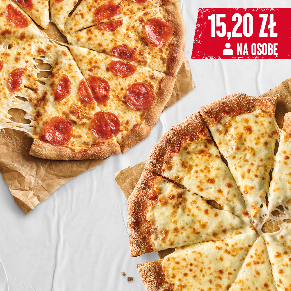 2 X DUŻA PIZZA DLA 5 OSÓB - sprawdź w Pizza Hut
